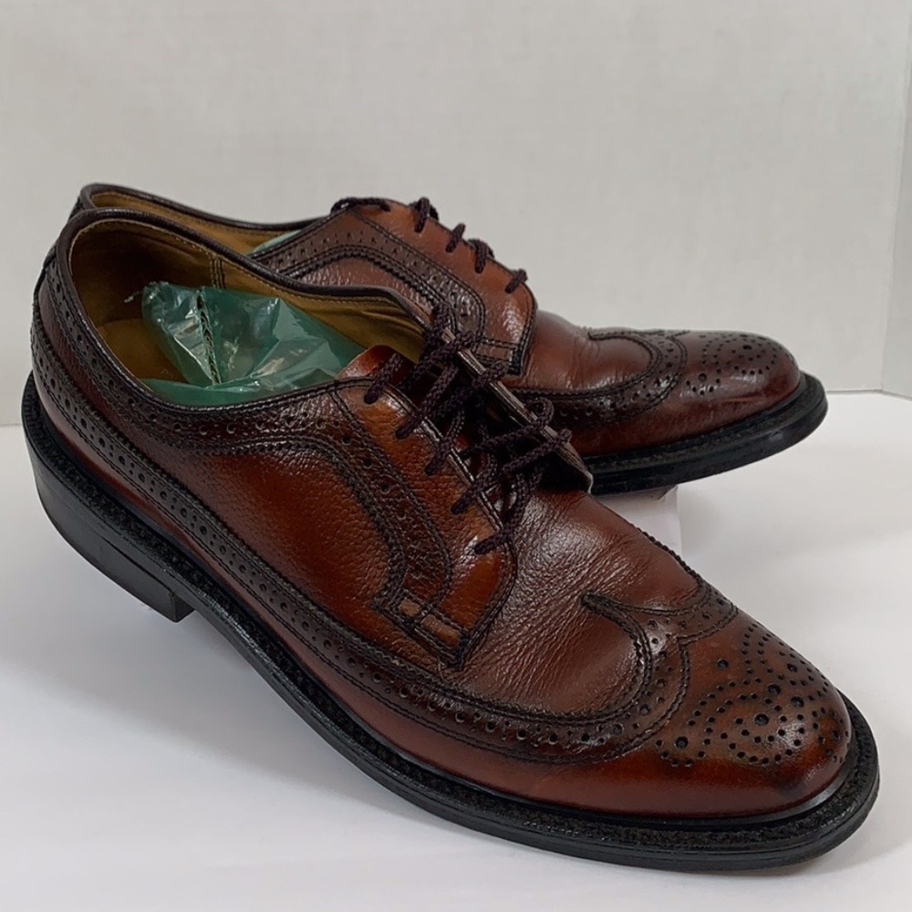 Dexexter wingtip vtg brown leather dress shoes sz 8C